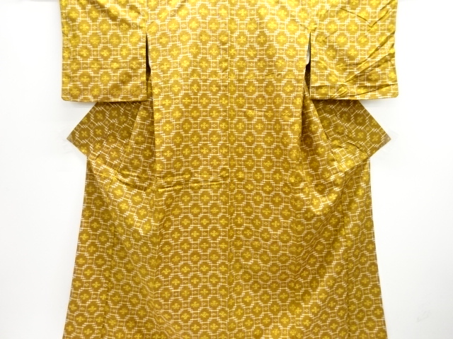 未使用品　本場琉球絣　手織り紬着物